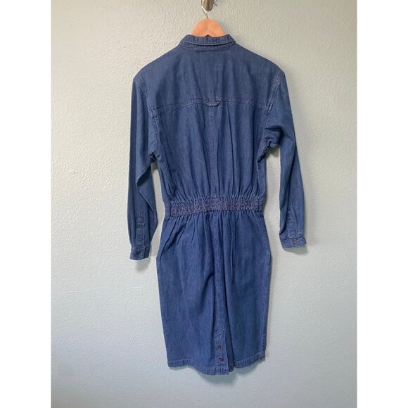 NWT Eddie Bauer Women's Vintage Denim Cotton Button Shirt Midi Dress Size Medium - Picture 2 of 12